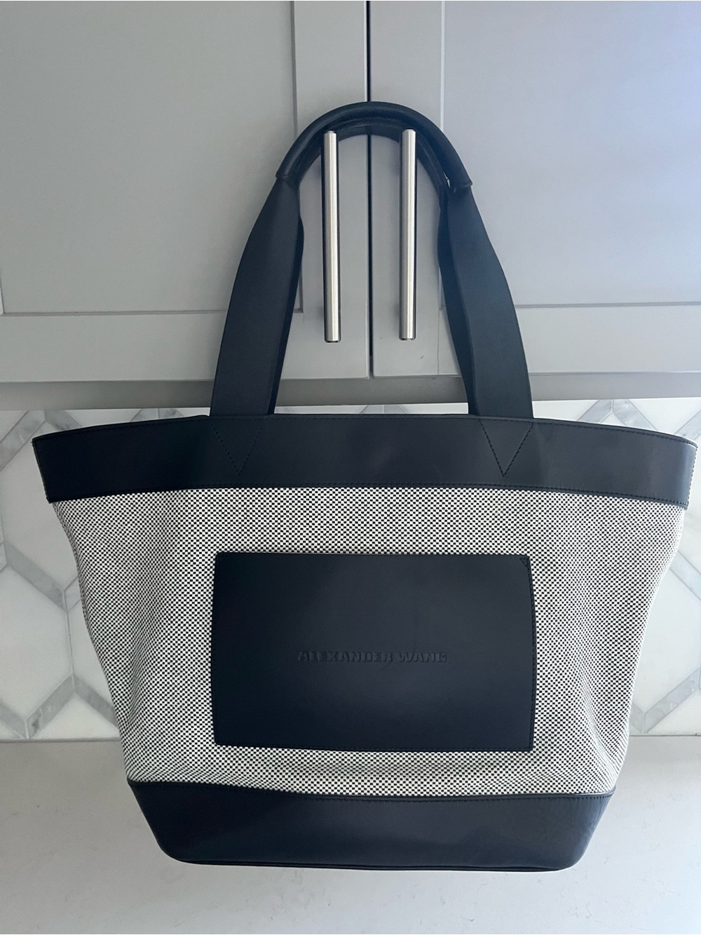 Alexander Wang Black and Grey Tote with Leather Accents